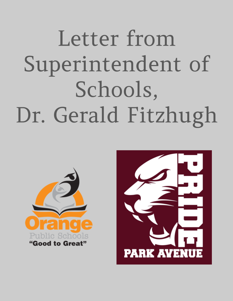 Letter form Dr. Gerald Fitzhugh, Superintendent of Schools